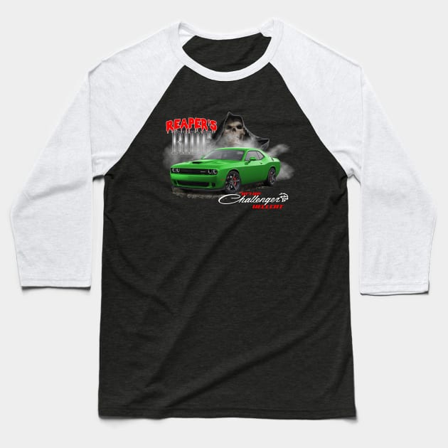 Dodge Challenger Hellcat - "Reaper's Ride" Baseball T-Shirt by RGDesignIT